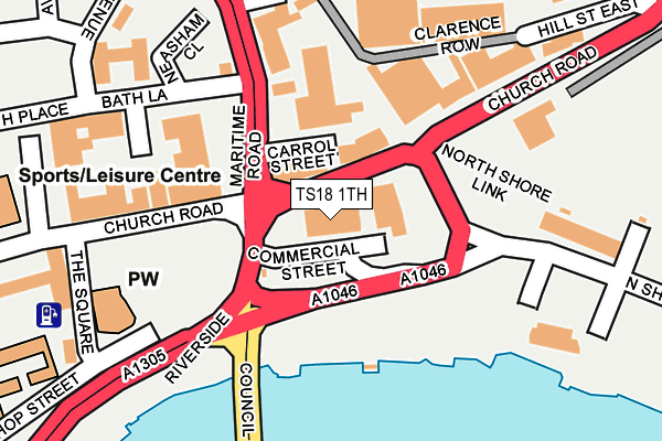 TS18 1TH map - OS OpenMap – Local (Ordnance Survey)