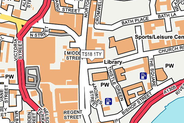 TS18 1TY map - OS OpenMap – Local (Ordnance Survey)