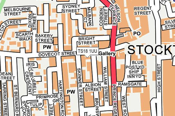 TS18 1UU map - OS OpenMap – Local (Ordnance Survey)