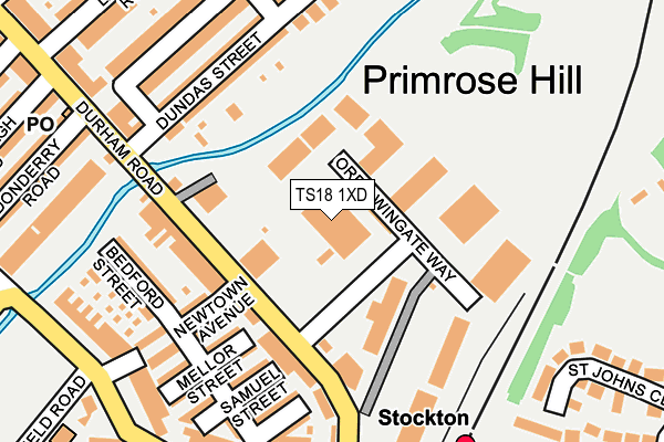 TS18 1XD map - OS OpenMap – Local (Ordnance Survey)