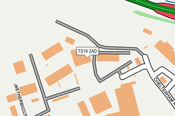 TS18 2AD map - OS OpenMap – Local (Ordnance Survey)