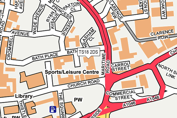 TS18 2DS map - OS OpenMap – Local (Ordnance Survey)