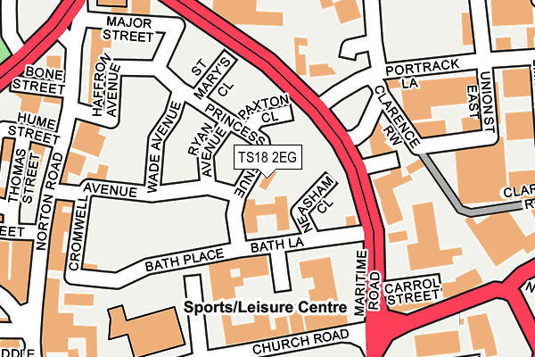 TS18 2EG map - OS OpenMap – Local (Ordnance Survey)