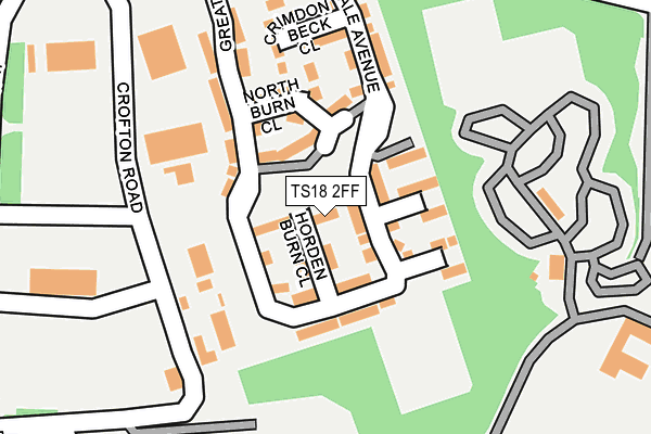 TS18 2FF map - OS OpenMap – Local (Ordnance Survey)