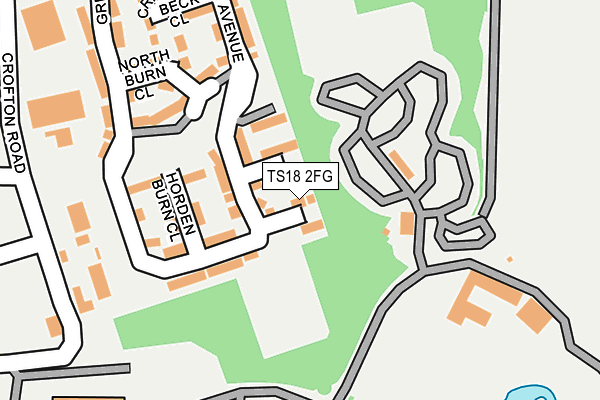 TS18 2FG map - OS OpenMap – Local (Ordnance Survey)