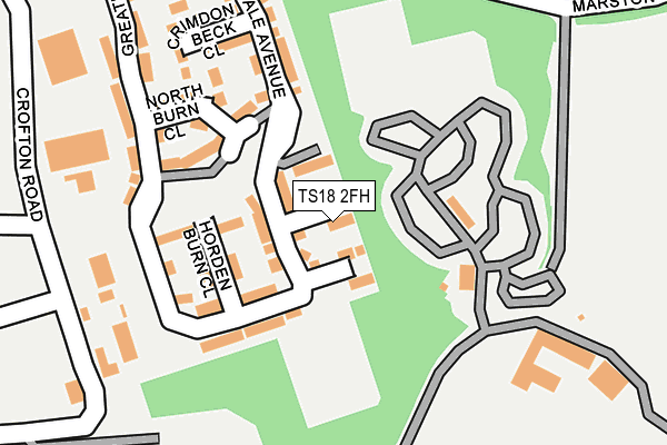 TS18 2FH map - OS OpenMap – Local (Ordnance Survey)