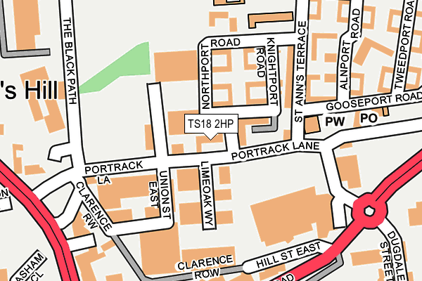 TS18 2HP map - OS OpenMap – Local (Ordnance Survey)