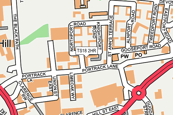 TS18 2HR map - OS OpenMap – Local (Ordnance Survey)