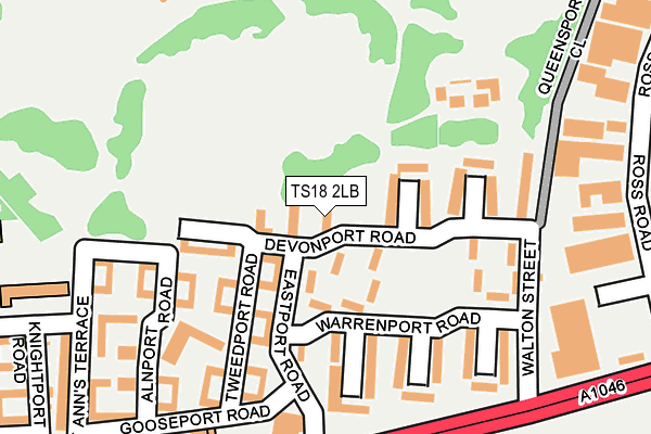 TS18 2LB map - OS OpenMap – Local (Ordnance Survey)