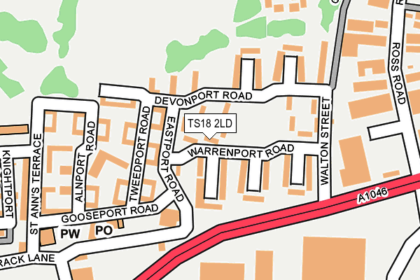 TS18 2LD map - OS OpenMap – Local (Ordnance Survey)