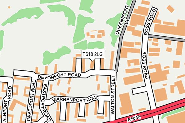 TS18 2LG map - OS OpenMap – Local (Ordnance Survey)