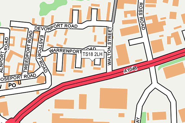 TS18 2LH map - OS OpenMap – Local (Ordnance Survey)