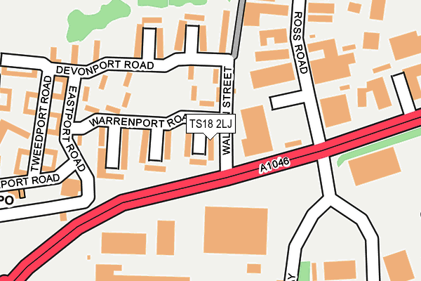 TS18 2LJ map - OS OpenMap – Local (Ordnance Survey)