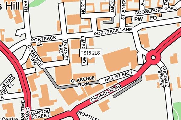 TS18 2LS map - OS OpenMap – Local (Ordnance Survey)