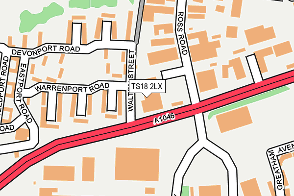 TS18 2LX map - OS OpenMap – Local (Ordnance Survey)