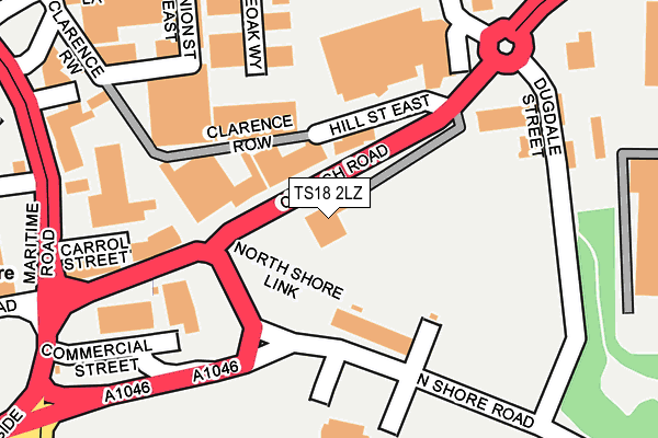 TS18 2LZ map - OS OpenMap – Local (Ordnance Survey)