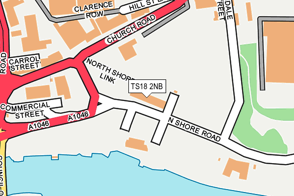 TS18 2NB map - OS OpenMap – Local (Ordnance Survey)