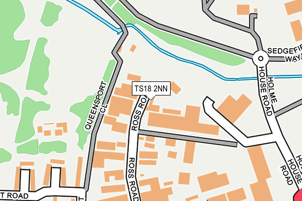 TS18 2NN map - OS OpenMap – Local (Ordnance Survey)