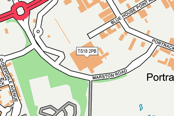 TS18 2PB map - OS OpenMap – Local (Ordnance Survey)