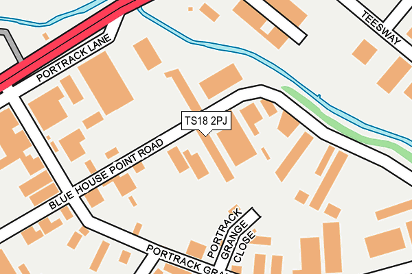 TS18 2PJ map - OS OpenMap – Local (Ordnance Survey)