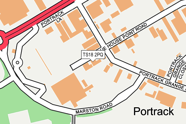 TS18 2PQ map - OS OpenMap – Local (Ordnance Survey)