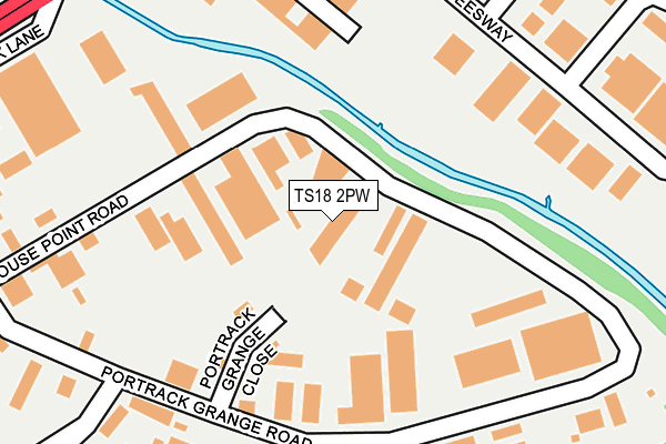 TS18 2PW map - OS OpenMap – Local (Ordnance Survey)