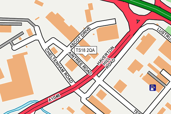 TS18 2QA map - OS OpenMap – Local (Ordnance Survey)