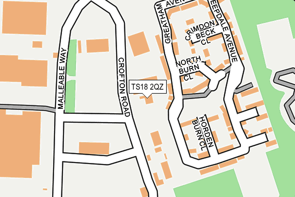 TS18 2QZ map - OS OpenMap – Local (Ordnance Survey)