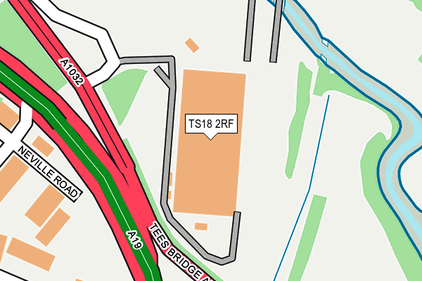 TS18 2RF map - OS OpenMap – Local (Ordnance Survey)