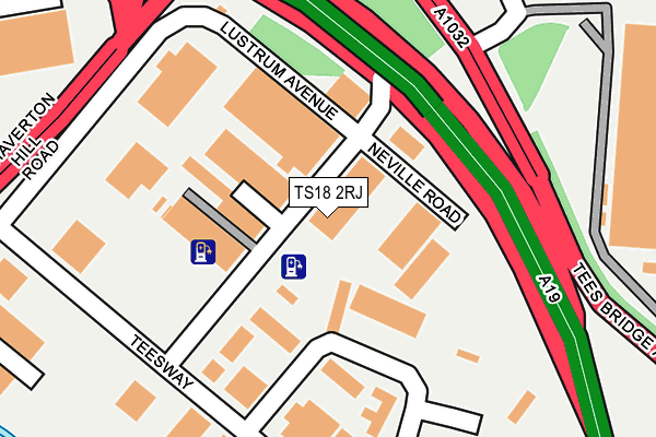 TS18 2RJ map - OS OpenMap – Local (Ordnance Survey)