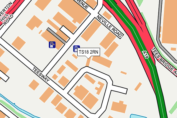 TS18 2RN map - OS OpenMap – Local (Ordnance Survey)