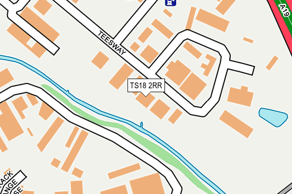 TS18 2RR map - OS OpenMap – Local (Ordnance Survey)