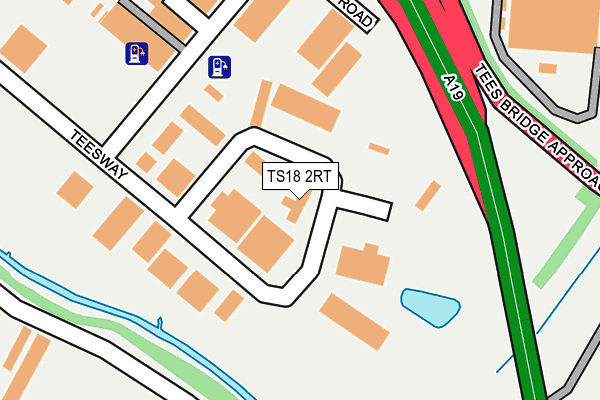 TS18 2RT map - OS OpenMap – Local (Ordnance Survey)