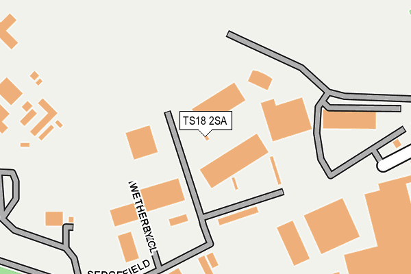 TS18 2SA map - OS OpenMap – Local (Ordnance Survey)