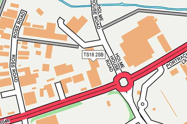 TS18 2SB map - OS OpenMap – Local (Ordnance Survey)