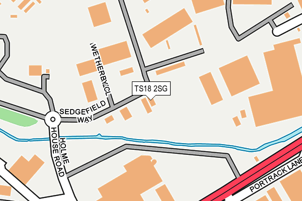 TS18 2SG map - OS OpenMap – Local (Ordnance Survey)