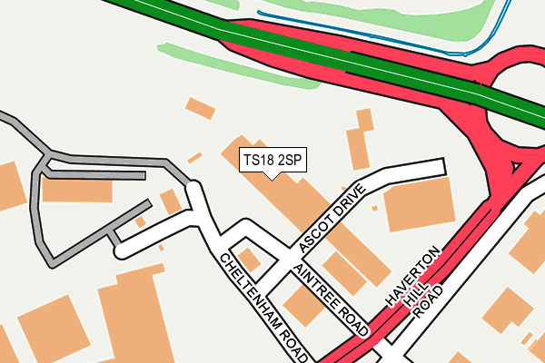 TS18 2SP map - OS OpenMap – Local (Ordnance Survey)