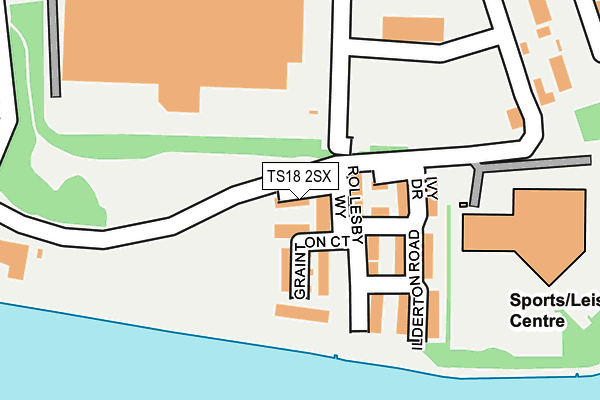 TS18 2SX map - OS OpenMap – Local (Ordnance Survey)