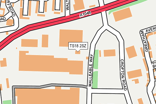 TS18 2SZ map - OS OpenMap – Local (Ordnance Survey)