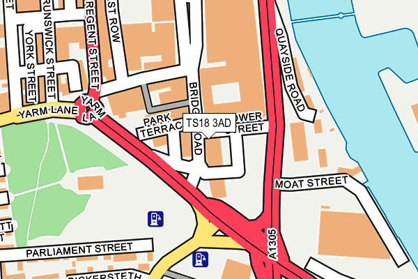 TS18 3AD map - OS OpenMap – Local (Ordnance Survey)