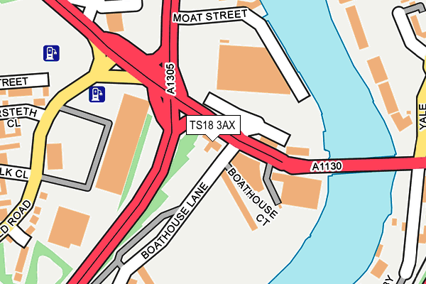 TS18 3AX map - OS OpenMap – Local (Ordnance Survey)