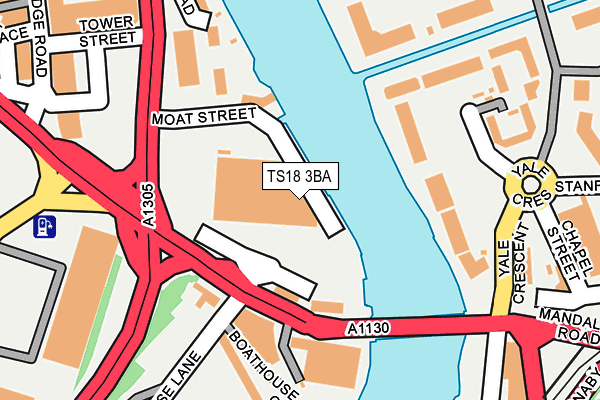 TS18 3BA map - OS OpenMap – Local (Ordnance Survey)