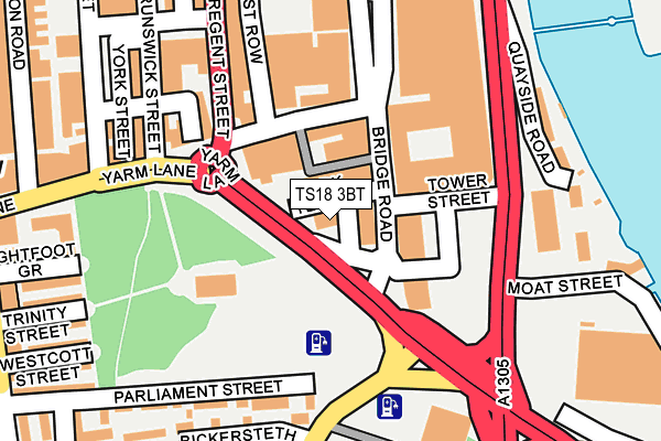 TS18 3BT map - OS OpenMap – Local (Ordnance Survey)