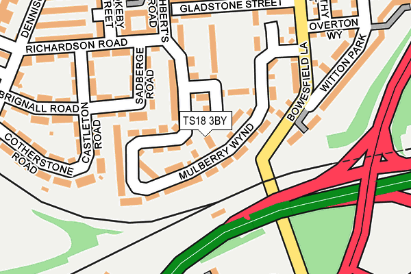 TS18 3BY map - OS OpenMap – Local (Ordnance Survey)