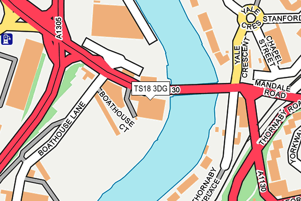 TS18 3DG map - OS OpenMap – Local (Ordnance Survey)