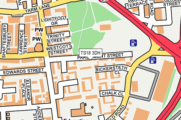 TS18 3DH map - OS OpenMap – Local (Ordnance Survey)