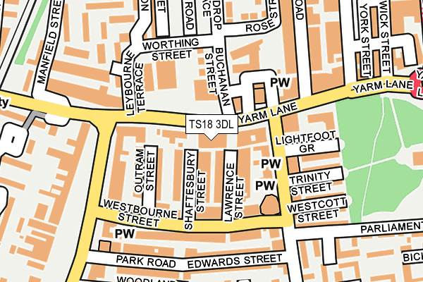 TS18 3DL map - OS OpenMap – Local (Ordnance Survey)