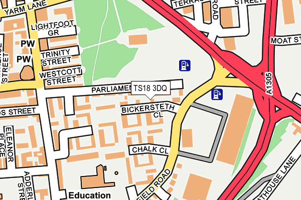 TS18 3DQ map - OS OpenMap – Local (Ordnance Survey)