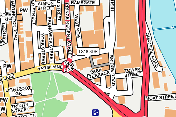 TS18 3DR map - OS OpenMap – Local (Ordnance Survey)