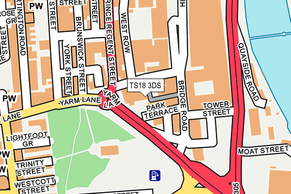 TS18 3DS map - OS OpenMap – Local (Ordnance Survey)